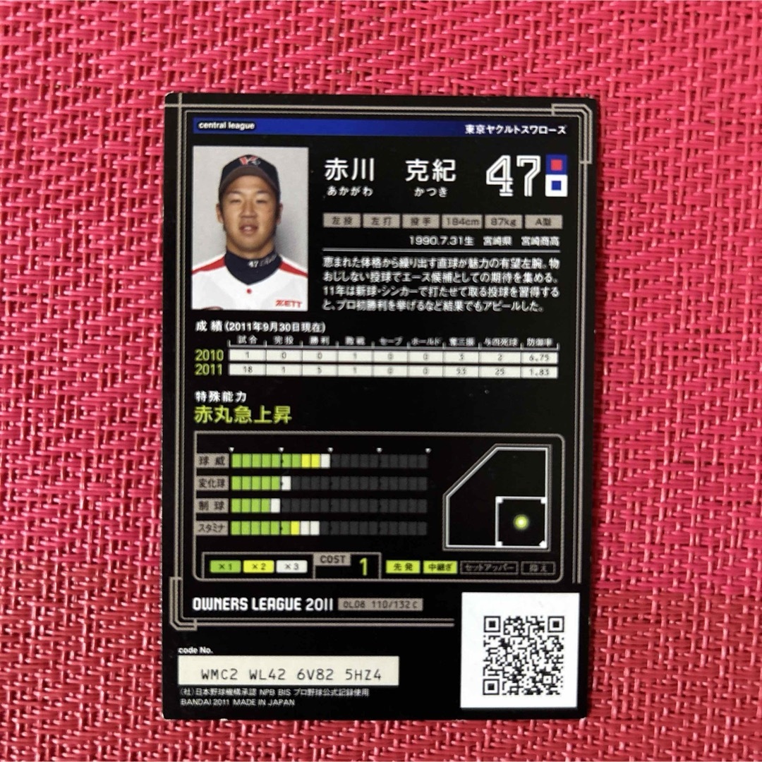 赤川克紀 47 カード 2011 エンタメ/ホビーのタレントグッズ(スポーツ選手)の商品写真