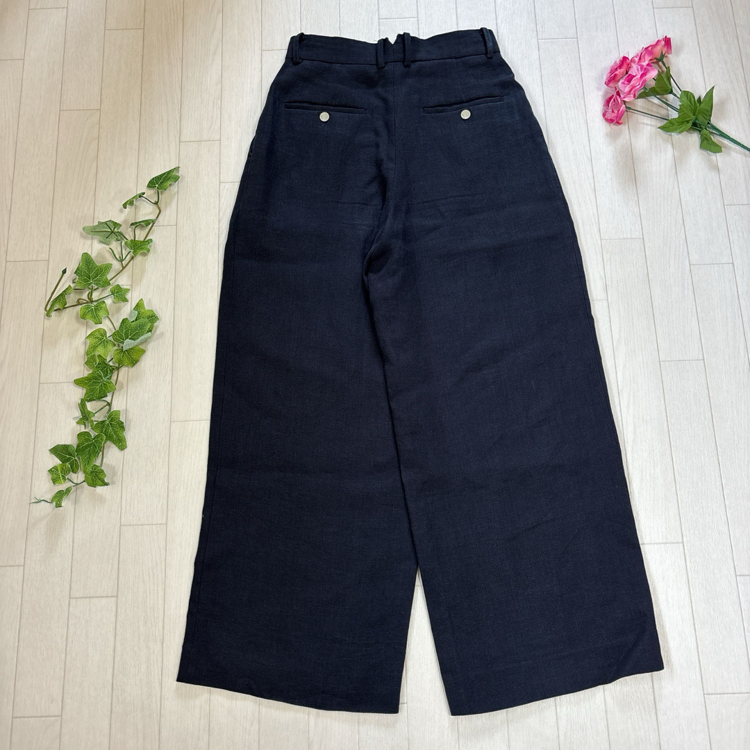 ebure(エブール)のebure エブール リネン タックワイドパンツ EXCELLAファスナー 36 レディースのパンツ(その他)の商品写真