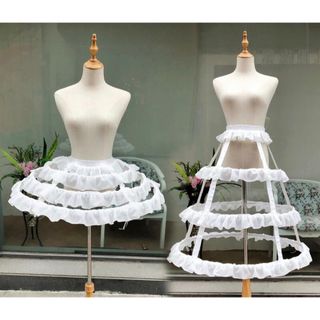 ベイビーザスターズシャインブライト(BABY,THE STARS SHINE BRIGHT)の大人気希少品 着丈調節可能 フリル付きクリノリン 鳥かご 鳥籠 スカート 白(その他)