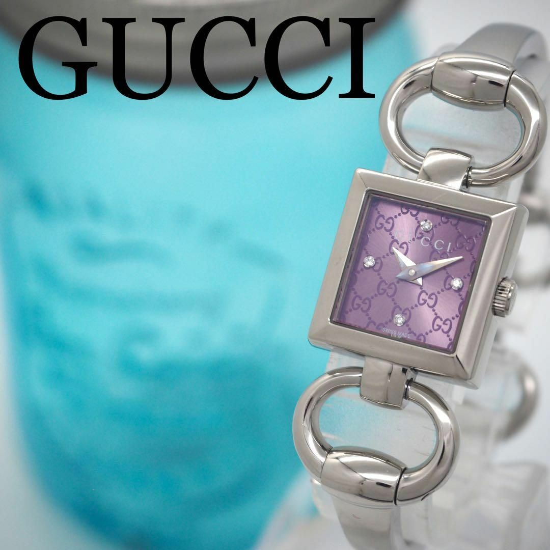 27【美品】GUCCI トルナヴォーニ　4Pダイヤ スクエア レディース 箱付き 27【美品】GUCCI トルナヴォーニ 4Pダイヤ スクエア レディース 箱付き