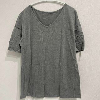 グレー Vネック Tシャツ M 薄手 さらっと(Tシャツ/カットソー(半袖/袖なし))