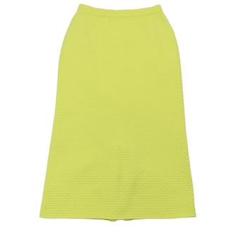 エリオポール(heliopole)の未使用 HELIOPOLE エリオポール POPCORN KNIT SKIRT ポップコーン ニット タイトスカート ロング丈 バックスリット 38 イエロー レディース 古着 中古 USED(ロングスカート)