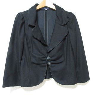 エムズグレイシー(M'S GRACY)の美品 M'S GRACY エムズグレイシー 七分袖 ショート丈 シングル ペプラム テーラードジャケット 36 ブラック レディース 古着 中古 USED(テーラードジャケット)