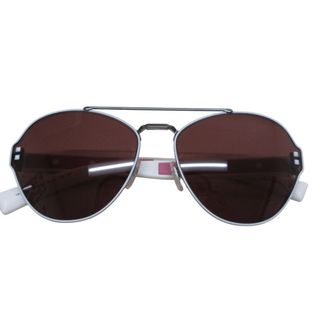 バレンティノ(VALENTINO)の美品 VALENTINO ヴァレンティノ ロックスタッズ パイロット サングラス VA2025 ホワイト ピンク レディース 古着 中古 USED(サングラス/メガネ)