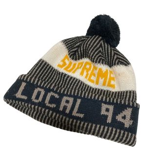 シュプリーム(Supreme)のsupreme シュプリーム LOCAL 94 Beanie ロゴ ポンポン ニットキャップ ビーニー 帽子 ブラック系 メンズ レディース 古着 中古 USED(ニット帽/ビーニー)