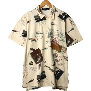 ラルフローレン(Ralph Lauren)の古着 90年代 ラルフローレン Ralph Lauren POLO by Ralph Lauren 総柄 ヘミングウェイ 半袖 ポロシャツ USA製 メンズXL相当 ヴィンテージ /eaa561341(ポロシャツ)