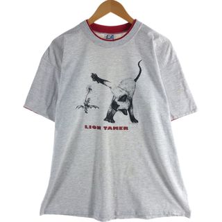 古着 90年代 LA LOVING ネコ柄 アニマルTシャツ USA製 レディースXXL相当 ヴィンテージ /eaa562336(Tシャツ(半袖/袖なし))