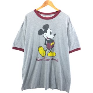 古着 90年代 ディズニー MICKEY.INC MICKEY MOUSE ミッキーマウス リンガーTシャツ USA製 メンズXXL相当 ヴィンテージ /eaa562864(Tシャツ/カットソー(半袖/袖なし))