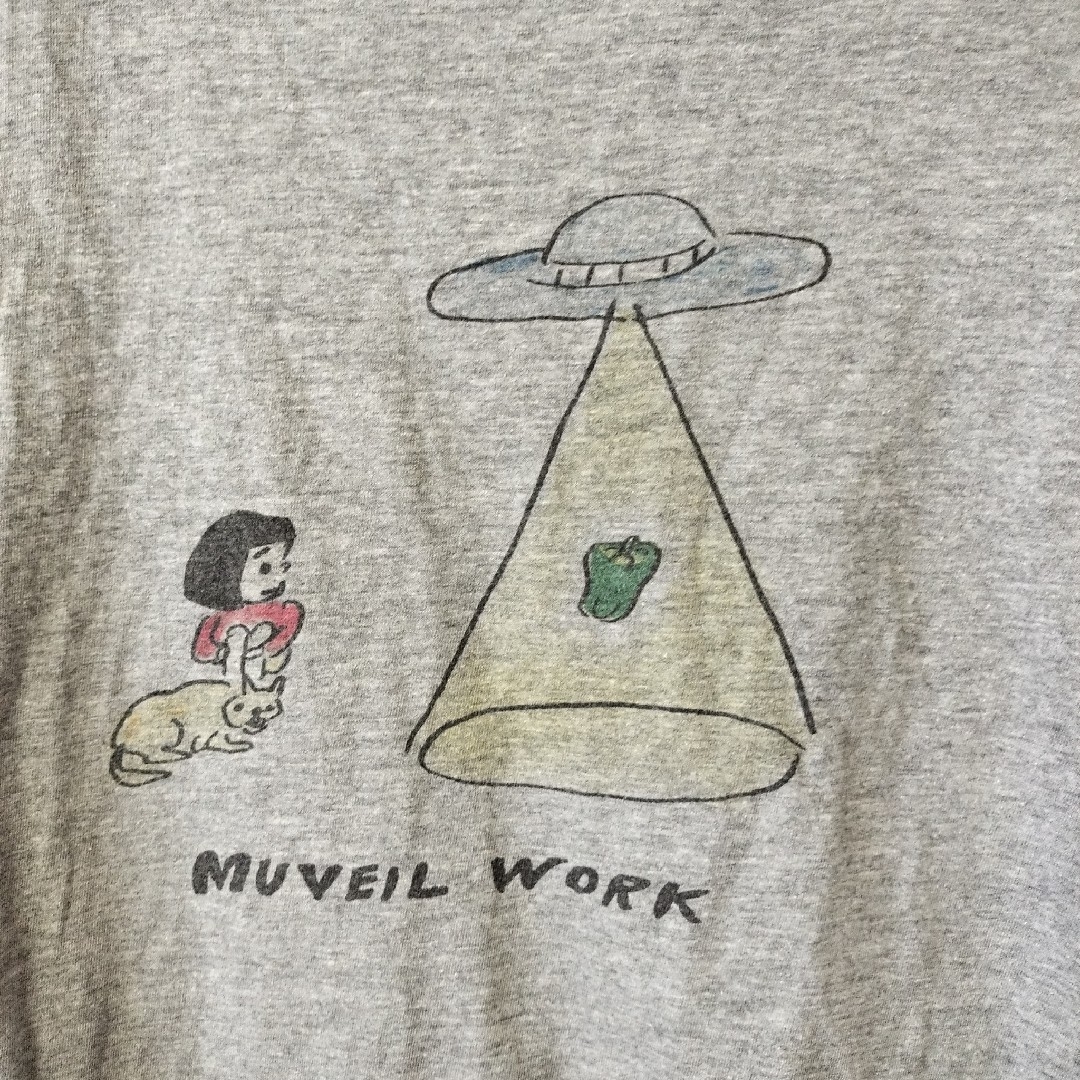 MUVEIL WORK(ミュベールワーク)のmuveil work   レディース　Tシャツ　手描き調　S レディースのトップス(Tシャツ(半袖/袖なし))の商品写真