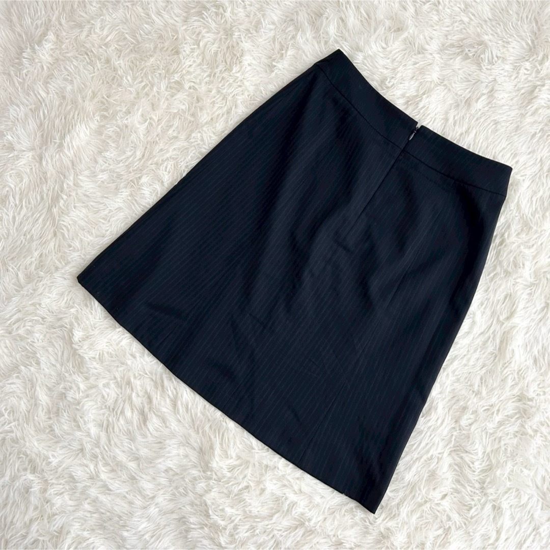 【美品】ANCHOR WOMAN 台形スカート フォーマル 通勤面接 ストライプ レディースのスカート(ひざ丈スカート)の商品写真