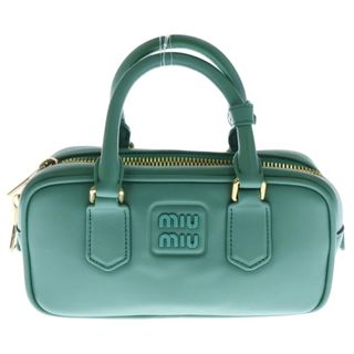 ミュウミュウ(MIU MIU)のmiumiu ミュウミュウ アルカディ 2WAYバッグ ショルダーバッグ ハンドバッグ ゴールド金具 グリーン レザー 5BB148(ショルダーバッグ)