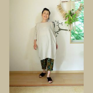つつむ　手織りクレープシルク ベーシックチュニック(チュニック)