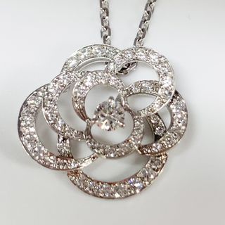 シャネル(CHANEL)の【中古】　シャネル　CHANEL カメリア ダイヤモンド ネックレス K18ホワイトゴールド レディース(ネックレス)