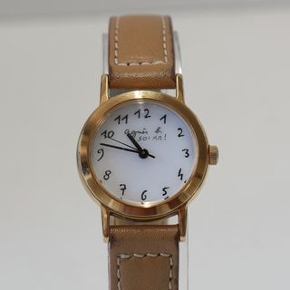 アニエスベー(agnes b.)のagnes b. アニエスベー マルチェロ レディース 腕時計 USED美品 ソーラー V117-0AT0 完動品 中古 X7165(腕時計)