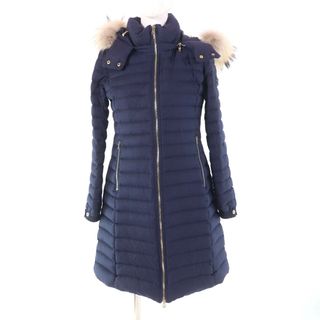 タトラス(TATRAS)の美品★TATRAS タトラス 20AW LTA20A4581 Rライン CIMA チマ ウール シルク混 ラクーンファー・フード・ロゴワッペン付 ZIP UP ダウンコート ネイビー 1 正規品 レディース(ダウンコート)