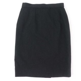 シャネル(CHANEL)の極美品☆CHANEL シャネル ヴィンテージ P05858V03532 ウール100％ 裏地シルク100％ ココマークボタン付 タイトスカート ダークグレー 38 フランス製 正規品 レディース(ひざ丈スカート)