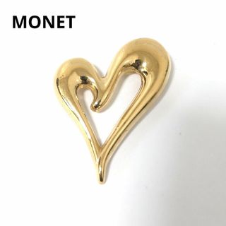 MONET　ブローチ　ハート　ヴィンテージ　アンティーク　ゴールド(ブローチ/コサージュ)