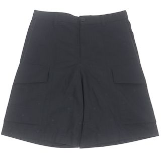 ルイヴィトン(LOUIS VUITTON)の極美品□LOUIS VUITTON ルイヴィトン 23AW シグネチャーリップストップショーツ LVロゴ総柄 ショートパンツ ブラック 50 イタリア製 正規品 メンズ(ショートパンツ)