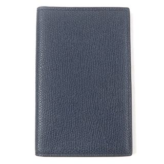 ヴァレクストラ(Valextra)の極美品□Valextra ヴァレクストラ SGNL0003028L99CC99BB レザー ロゴ入り 名刺ケース カードケース ネイビー 箱・保存袋付き イタリア製 メンズ 現行品(名刺入れ/定期入れ)