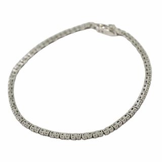 本物 ダイヤモンド 1.36ct K18 WG ブレスレット バングル ホワイトゴールド アクセサリー ジュエリー 中古・(ブレスレット/バングル)