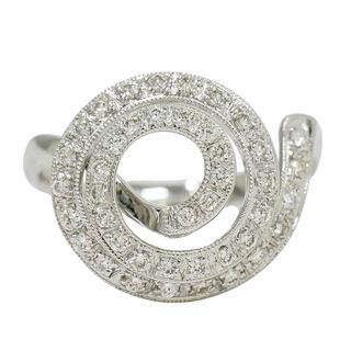 本物 ダイヤモンド 0.39ct K18 WG リング 指輪 12号 ホワイトゴールド アクセサリー ジュエリー 中古・(リング(指輪))