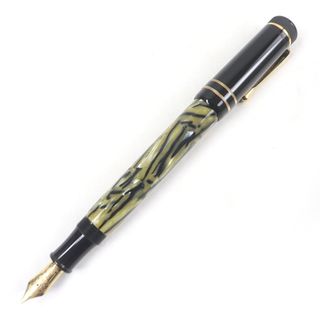 モンブラン(MONTBLANC)の極美品□MONTBLANC モンブラン ヴィンテージ マイスターシュテュック 18K Mニブ 作家シリーズ 1994 オスカー・ワイルド マーブル柄 16162/20000 万年筆 ブラック イエロー系 メンズ(ペン/マーカー)