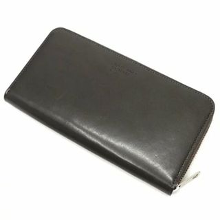 マーガレットハウエル(MARGARET HOWELL)のE06644 未使用品 MARGARET HOWELL idea ラウンド レザー長財布 チャコールグレー(財布)
