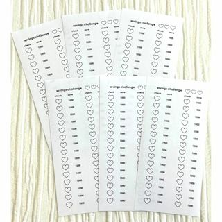 貯金用紙　バインダー貯金用　30枚　貯金　1000円貯金　貯金シート　ハート(その他)