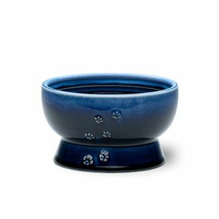 新品 猫壱 猫用 脚付ボウル 美濃焼 日本製(ブルー, ウォーター) 電子レンジ(猫)