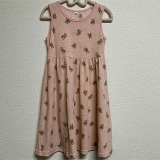 テディベアワンピース130cm ピンク　ノースリーブ