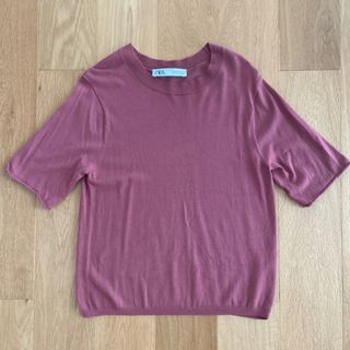 ザラ(ZARA)のZARA カットソー　トップス　半袖　Mサイズ(カットソー(半袖/袖なし))