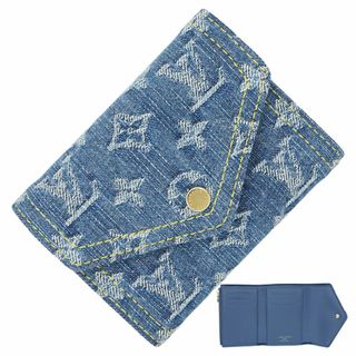 ルイヴィトン(LOUIS VUITTON)のルイヴィトン ポルトフォイユヴィクトリーヌ モノグラムデニム コットンキャンバス カーフレザー デニムブルー ゴールド金具 3つ折り財布 ウォレット 新品 1930(財布)