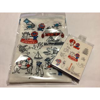 万博　鳥獣戯画　巾着　メモ帳