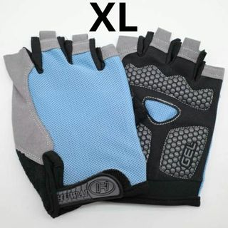 指なし手袋 サイクリンググローブ　通気性　滑り止　サマースポーツ 水色 XL(装備/装具)