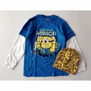 ミニオン(ミニオン)のミニオン 重ね着風長袖Tシャツとニット帽 サイズ6/7 120 未使用品 USA(Tシャツ/カットソー)