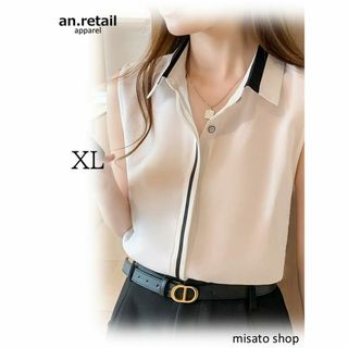 ★レディース サマーノースリーブ シフォンブラウス XLサイズ(シャツ/ブラウス(半袖/袖なし))