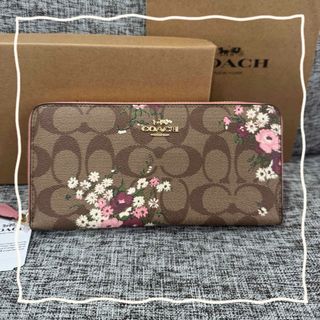 コーチ(COACH)のCOACH 長財布 花柄 シグネチャー新品(財布)