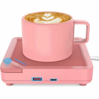 マグカップウォーマー ピンク 保温 急速充電 アロマ 飲み物 70度 8時間(調理道具/製菓道具)