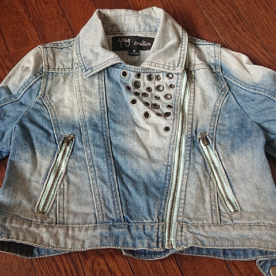 yag couture Gジャン デニム ジャケット スタッズ ショート丈 レディースのジャケット/アウター(Gジャン/デニムジャケット)の商品写真
