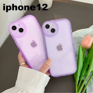 iphone12ケース 透明カーバー TPU 　  紫446(iPhoneケース)