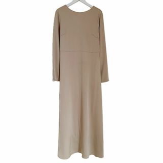 フレイアイディー(FRAY I.D)のFRAY I.D サテンロングワンピース ベージュ バックオープン(ロングワンピース/マキシワンピース)