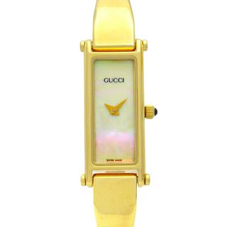 グッチ(GUCCI)のグッチ GUCCI バングルウォッチ 腕時計 時計 GP（ゴールドメッキ） レディース イエロー系 イエローシェル 1500L 【中古】(腕時計)