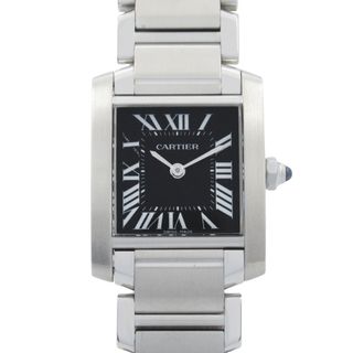 カルティエ(Cartier)のカルティエ CARTIER タンクフランセーズ SM 腕時計 時計 ステンレススチール レディース ブラック系 W51026Q3 【中古】(腕時計)