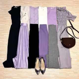 フレイアイディー(FRAY I.D)のレディース服まとめ売り シンプル綺麗系 モノトーン＆紫 フレイ インデックス(セット/コーデ)