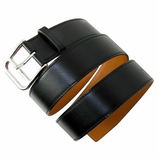 エルメス(HERMES)のエルメス ロマンベルト35 95cm ボックスカーフ メタル ノワール ブラック ナチュラル ブラウン シルバー金具 新品 15216(ベルト)