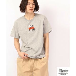ピーナッツ(PEANUTS)のスヌーピー　Tシャツ　半袖　メンズL　サガラ刺繍(Tシャツ/カットソー(半袖/袖なし))
