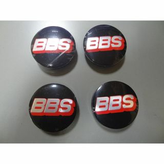 BBS センターキャップ 56φ リングなし 赤地、金文字 　4枚セット　(汎用パーツ)