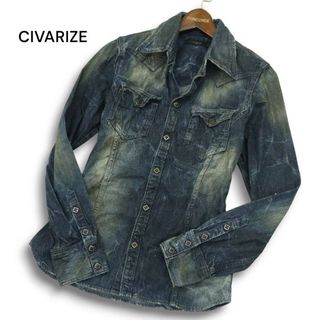 CIVARIZE シヴァーライズ 通年★ USED＆ペイント加工 ウエスタン 長袖 デニム シャツ Sz.44　メンズ(シャツ)