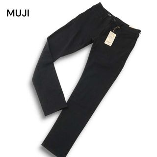 【新品 未使用】 MUJI 無印良品 通年 ストレッチ★ スキニー ブラック デニム パンツ ジーンズ Sz.31 メンズ 黒(その他)