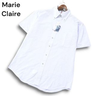 マリクレール(Marie Claire)の【新品 未使用】 Marie Claire マリクレール 春夏 イージーケア★ 防シワ 半袖 ボタンダウン シャツ Sz.L メンズ(シャツ)